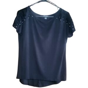 Cable & Gauge Black Knit Short Sleeve Knit Top NWOT Size Small